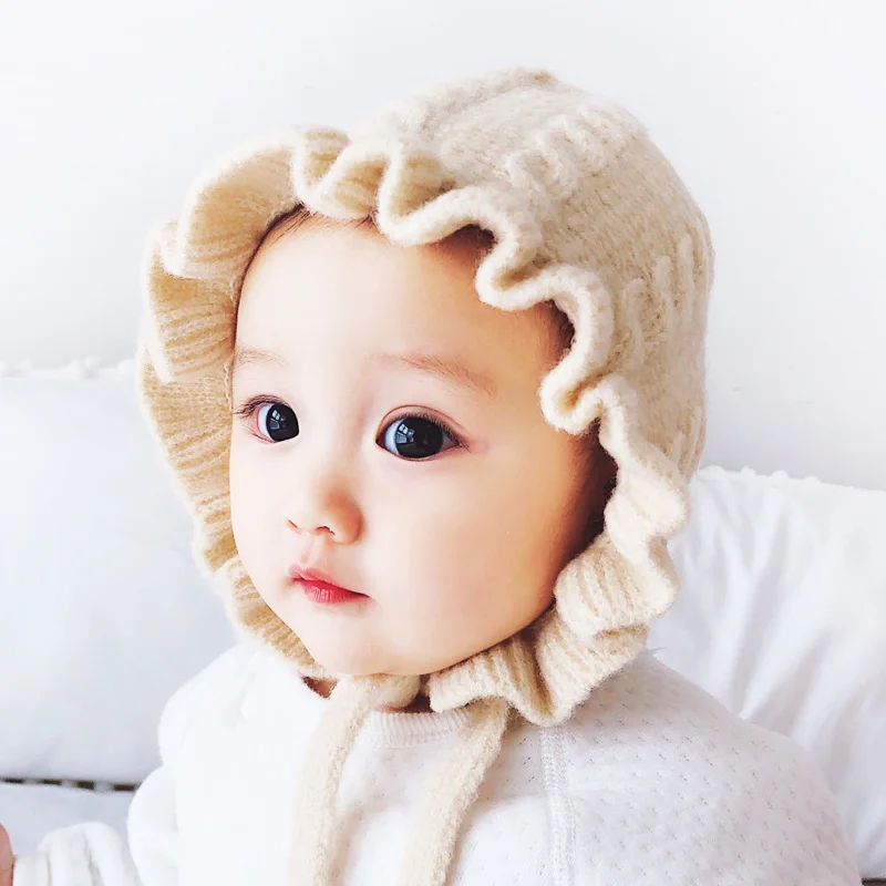 

Cotton Bucket Hat Knitted Winter Warm Baby Girl Cap Photography Props Christmas Newborn Gift Czapki Dla Dzieci Baby Stuff AC50MZ