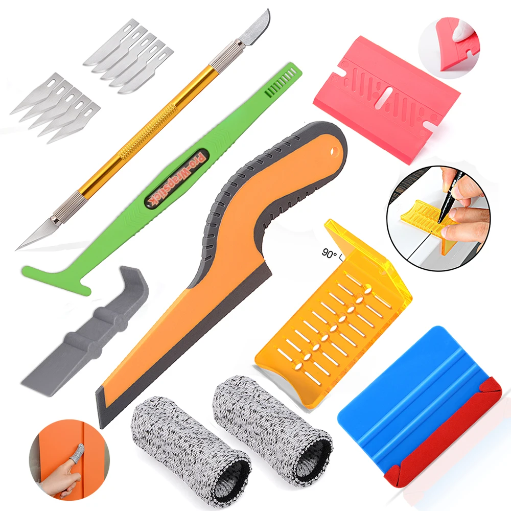 

Магнитный скребок EHDIS из углеродного волокна, скребок для измерения, виниловая оберточная лента, резак, набор автомобильных инструментов, Т...