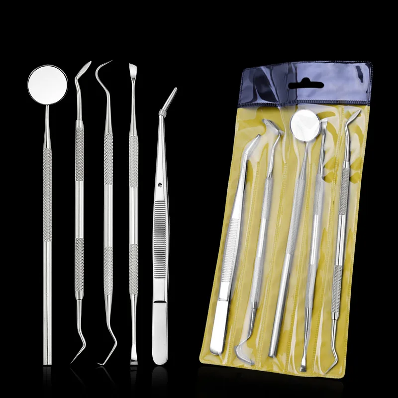 5 шт./компл. инструмент для стоматолога из нержавеющей стали чистки зубов Пинцет