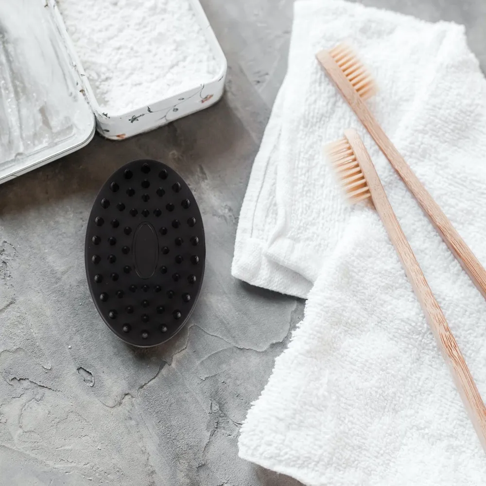 

Double-sided Baby Shower Brush Silicone Body Scrubber Bath Brush