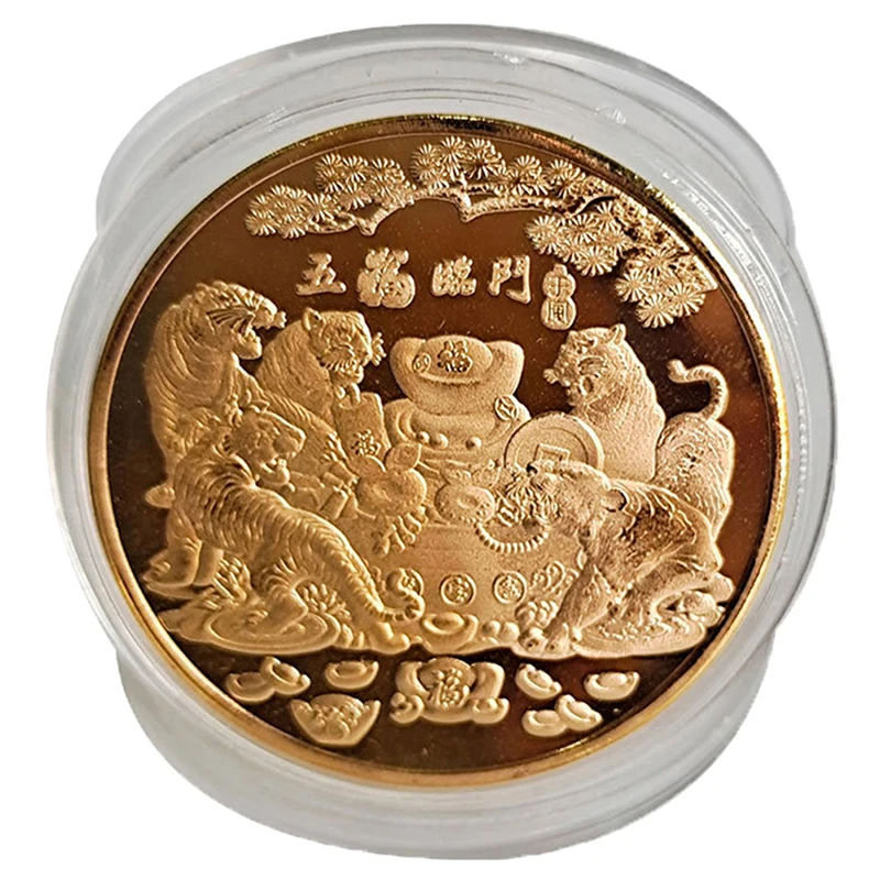 

2022 China New Year Tiger Year Original Commemorative Coin Bimetal Collection China Zodiac Tiger Year Coins Decoration Crafts