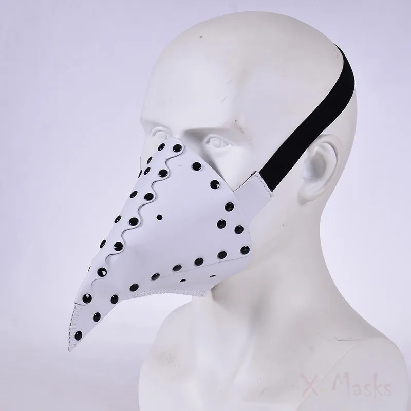 Винтажная маска SCP чумного доктора панка Anel Beak Mask из искусственной кожи PU для Хэллоуина, стимпанк косплей костюм, белая и черная.