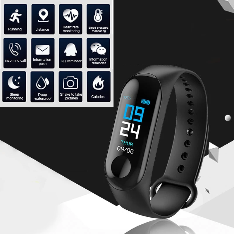 M3 Pro умный Браслет кровяное давление монитор сердечного ритма Водонепроницаемый