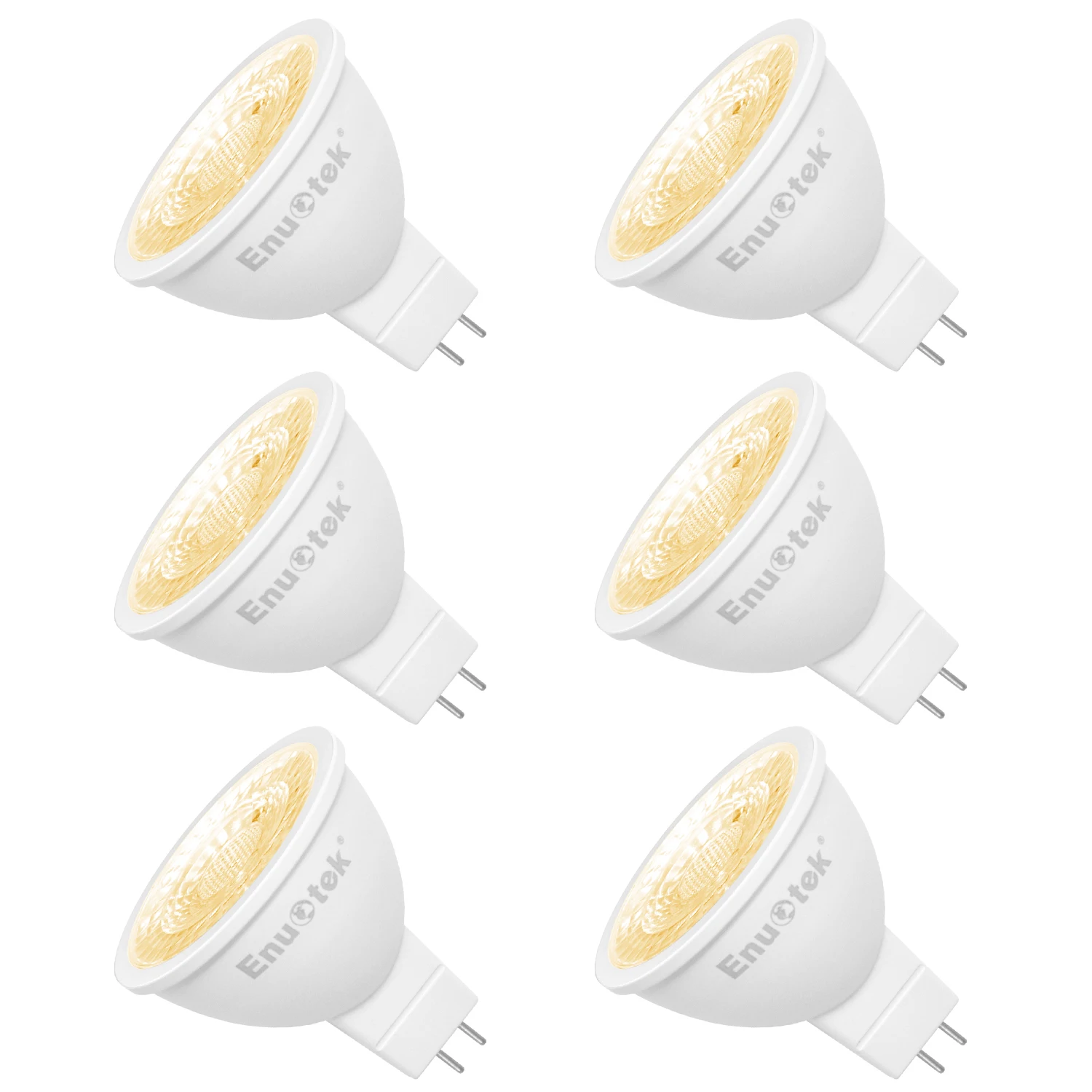 

LED MR16 12V Spot Light Bulbs 7W 650Lm 38 Degree Warm White 3000K GU5.3 Bi-Pin Base Not Dimmable Replace 60W Halogen Lamp 6 Pack