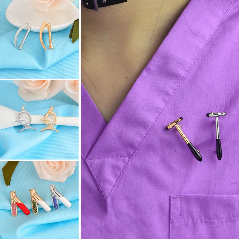 

11 Styles Diagnostic Reflex Hammer Doctor Nurse Brooches Creative Cute Medical Pin Jewelry Accessories Gift