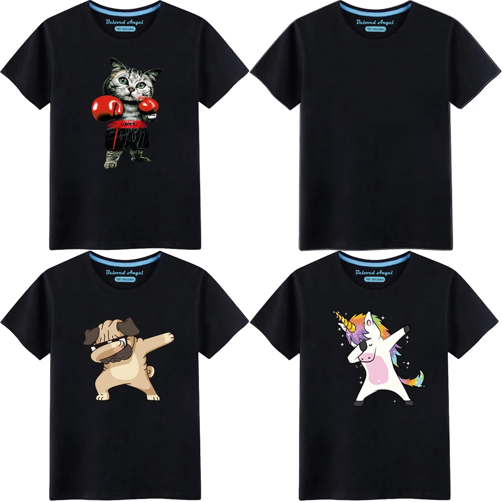 

Cotton Boys T Shirt Christmas Unicorn Printed Short Sleeve O-Neck Children T-Shirt For Kids Boys Tee Shirt Girls Tops Clothes