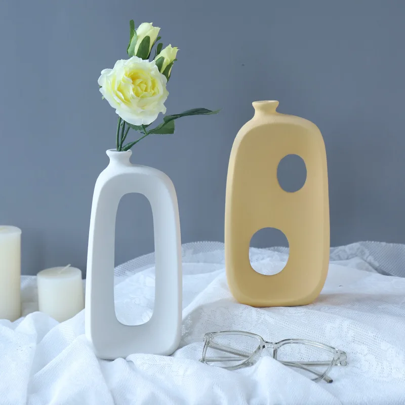

Frosted Special-shaped Abstract Ceramic Vase Simple and Modern Ornaments European Retro Matte Color Decor Vase Home Vase