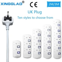 uk 3 pins plug power strip socket 23456 way individual switch fused extension cord outlet surge protector 13a 250v household