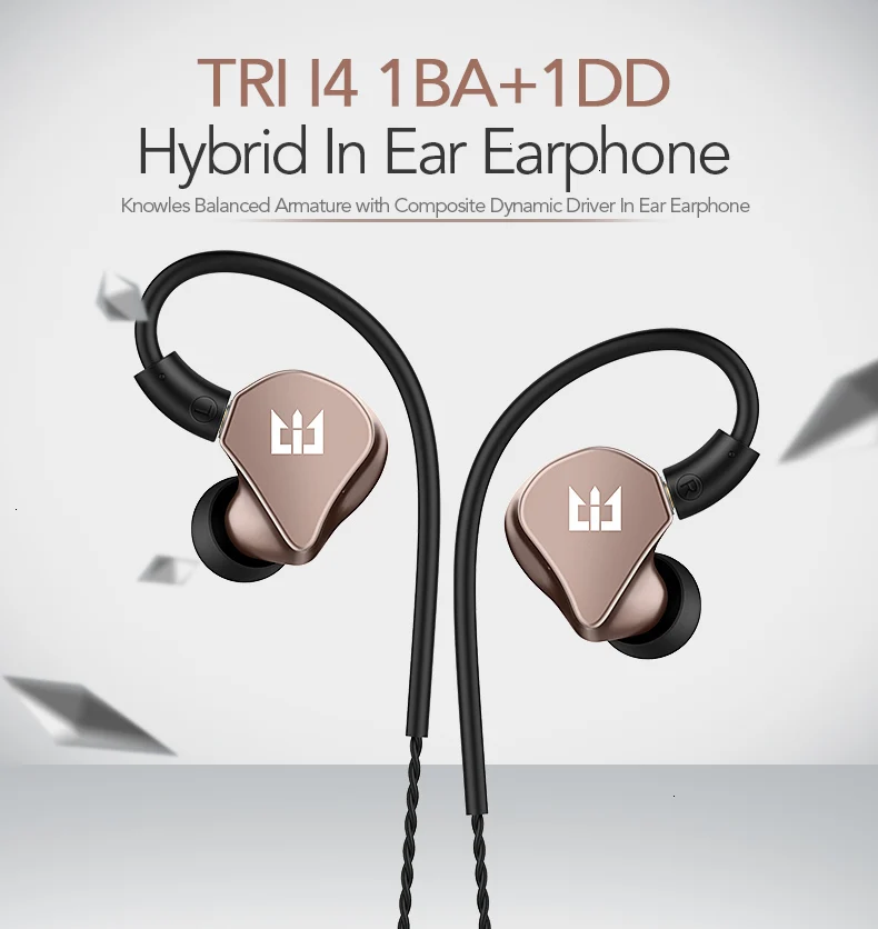 AK TRI I4 1DD+ 1BA Ноулз Hybird наушники в ухо IEM HIFI DJ монитор бег спортивные наушники вкладыши ушные наушники гарнитура наушники