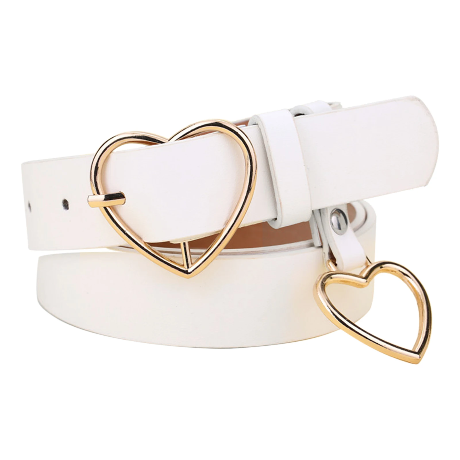 

Women Cute Accessories Fashion Casual Wide With Heart Shape Buckle PU Leather Soft Adult Outdoor For Jeans Pants Gift Waist Belt
