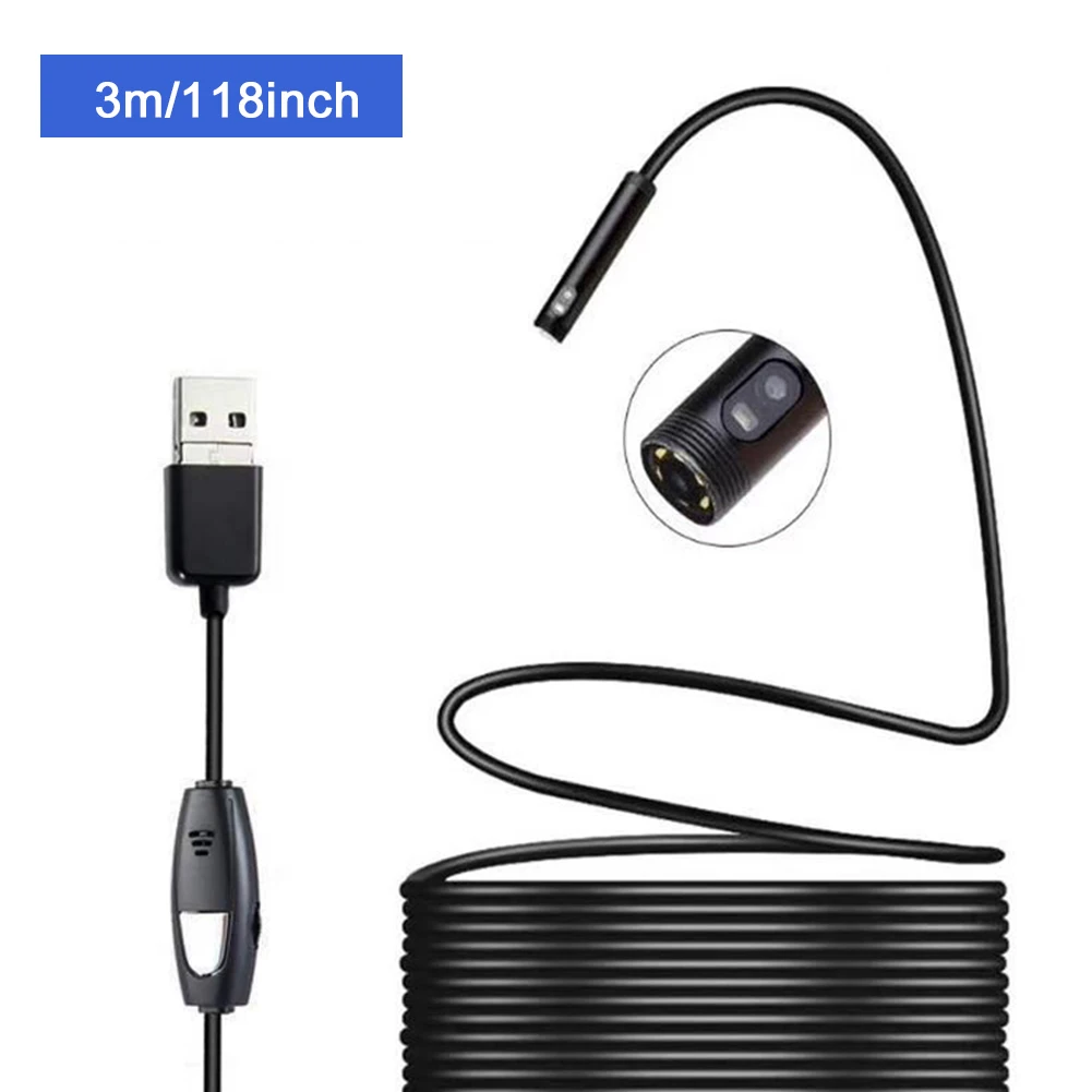 

3 In 1 Industrial Endoscope Smartphone Aluminum Alloy Pipeline HD Waterproof Dual Lens Flexible Adjustable LED Tablet With Cable
