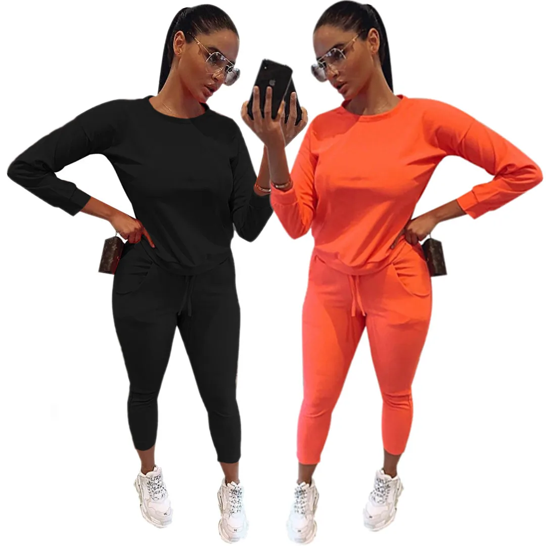 

Женские однотонные туфли с Цвет модный пикантный костюм Капри, состоящий из топа с длинным рукавом и круглым вырезом + шнуровка, длинные шта...