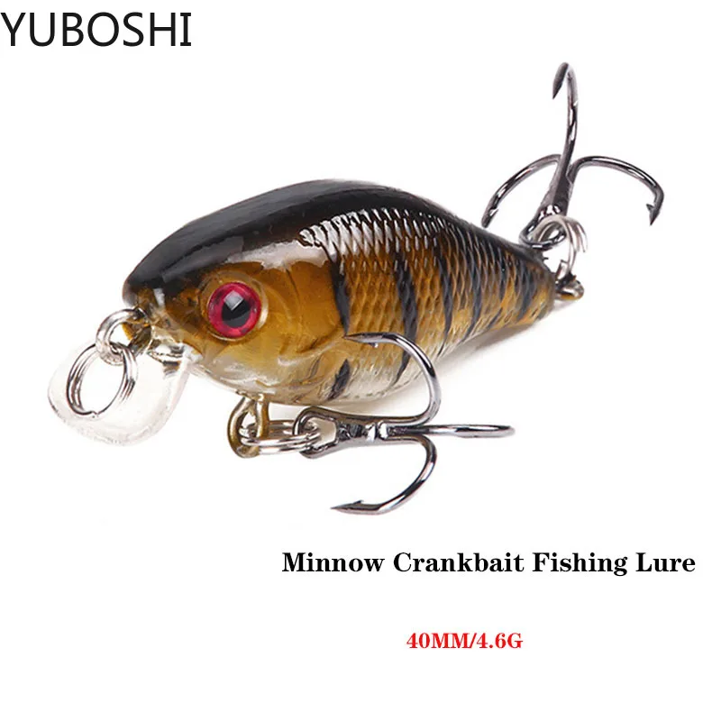 

YUBOSHI 1 шт. жесткий воблер, приманка для рыбной ловли, 4 см, 4,6 г, пластиковый кренкбейт, искусственная жесткая приманка, 3D глаза, японская рыба, р...
