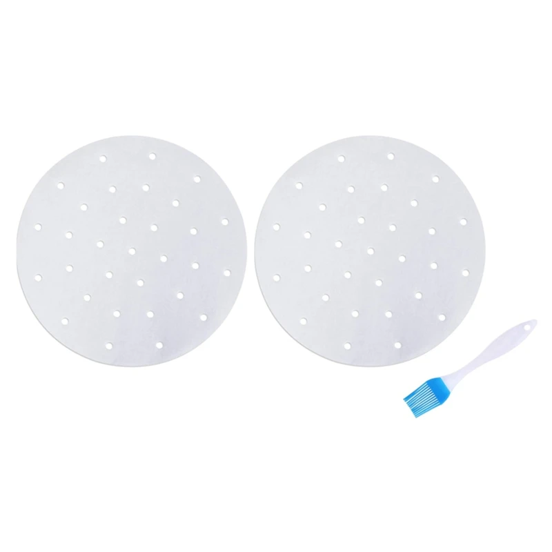 

400 шт. вкладышей для фритюрницы, 8 дюймовые Круглые прокладки для пароварки из бамбуковой пергаментной бумаги для Air Frye, Паровая корзина, сков...