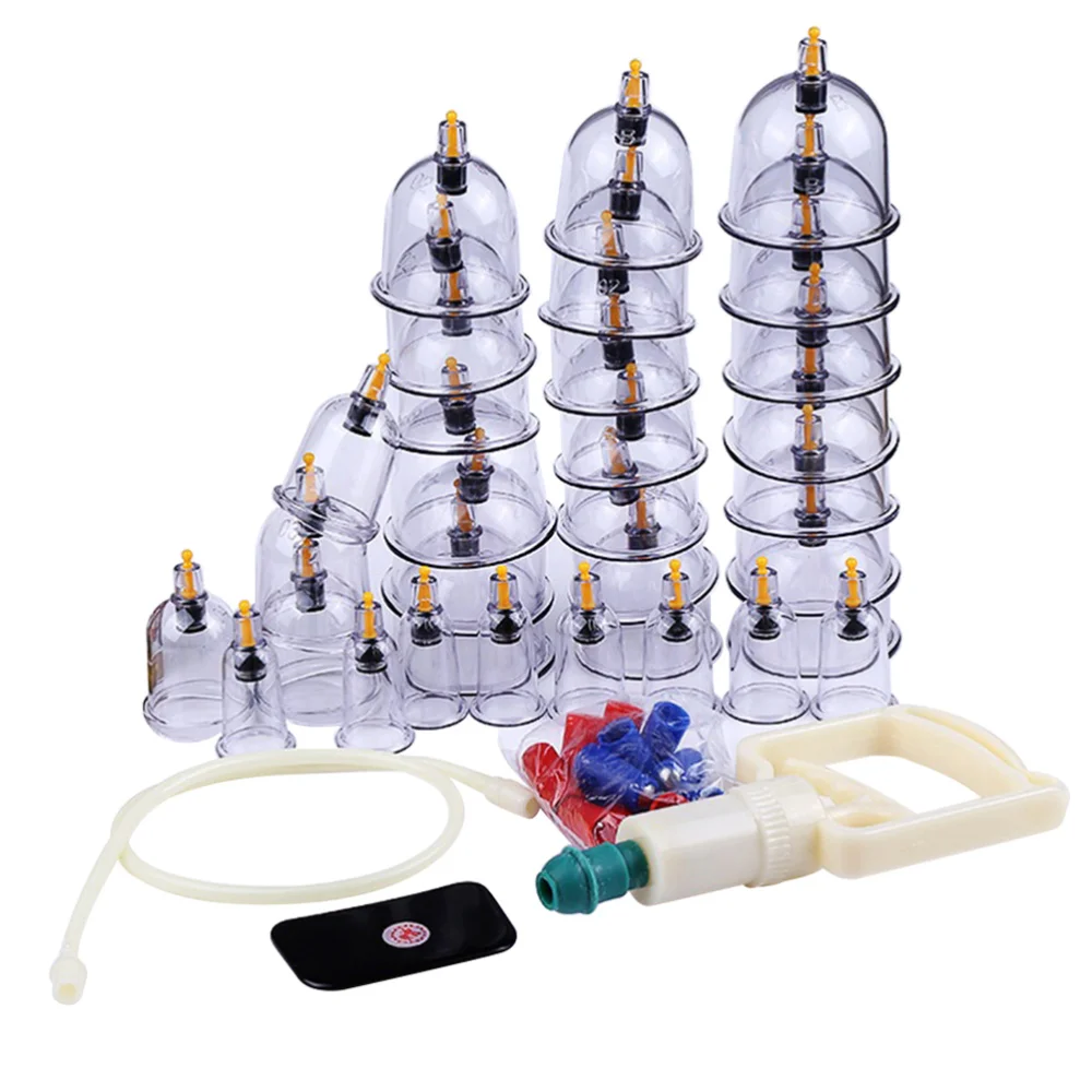 

1 Set of 32pcs Cupping Therapy Device Vacuum Cupping Cups Back Body Massager with Vacuum Pump