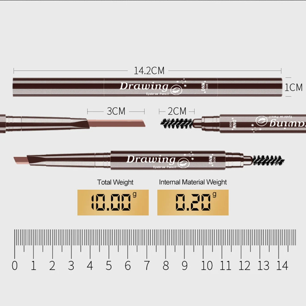 2 в 1 косметический макияж с двойной головкой карандаш для бровей кистью