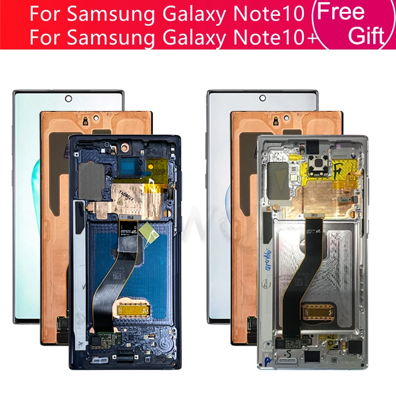 ЖК дисплей AMOLED для Samsung Galaxy Note 10 N970F N9700 сенсорный экран с дигитайзером и рамкой note10