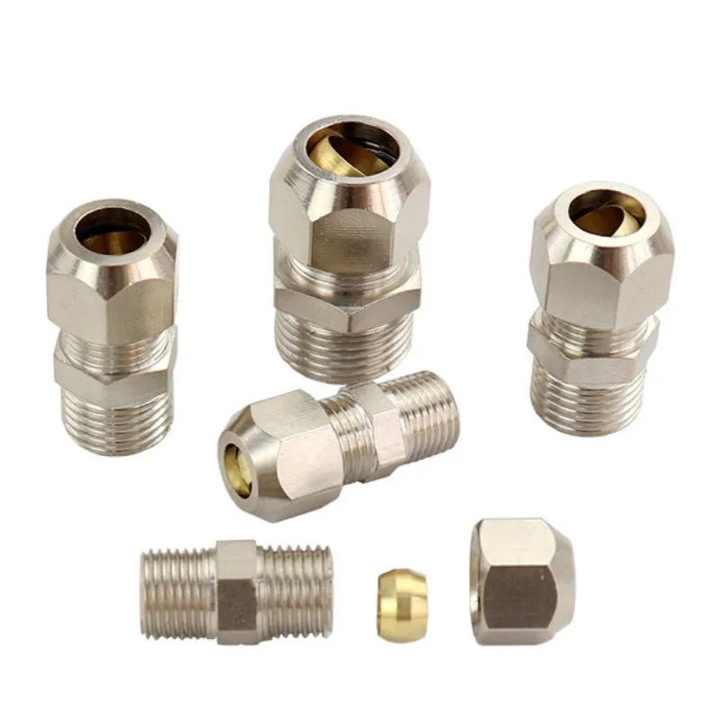 

10PCSCopper plated nickel joint, high temperature resistance joint, clamp fitting, pc4-m5, pc6-m5, pc4-01, pc8-02,brass fittings