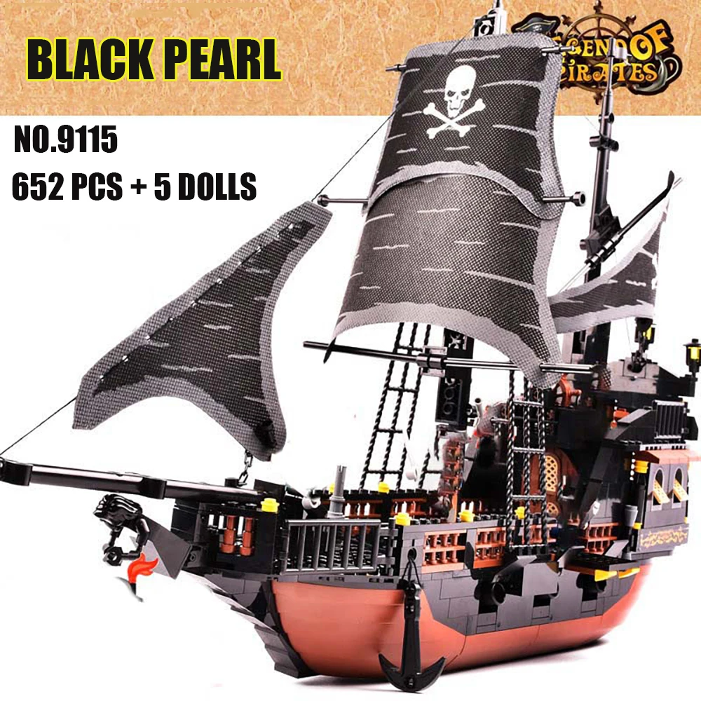 

Pirates Caribbean Black Pearl Ghost Ship large Models Building Blocks educational Birthday Gift for kids Brinquedos