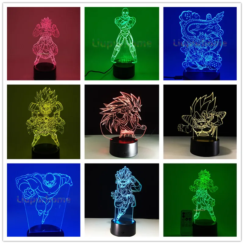 

Dragon Ball Z Anime Figure Son Goku 3D lamp Figurine Broly Vegeta Gogeta Shenron Figma Action DBZ Toys Brinquedos Juguetes Model