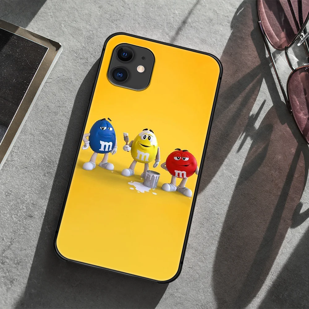 

M&M's Chocolate candy Phone Case Cover Hull For iphone 5 5s se 2020 6 6s 7 8 12 mini plus X XS XR 11 PRO MAX black Funda Luxury