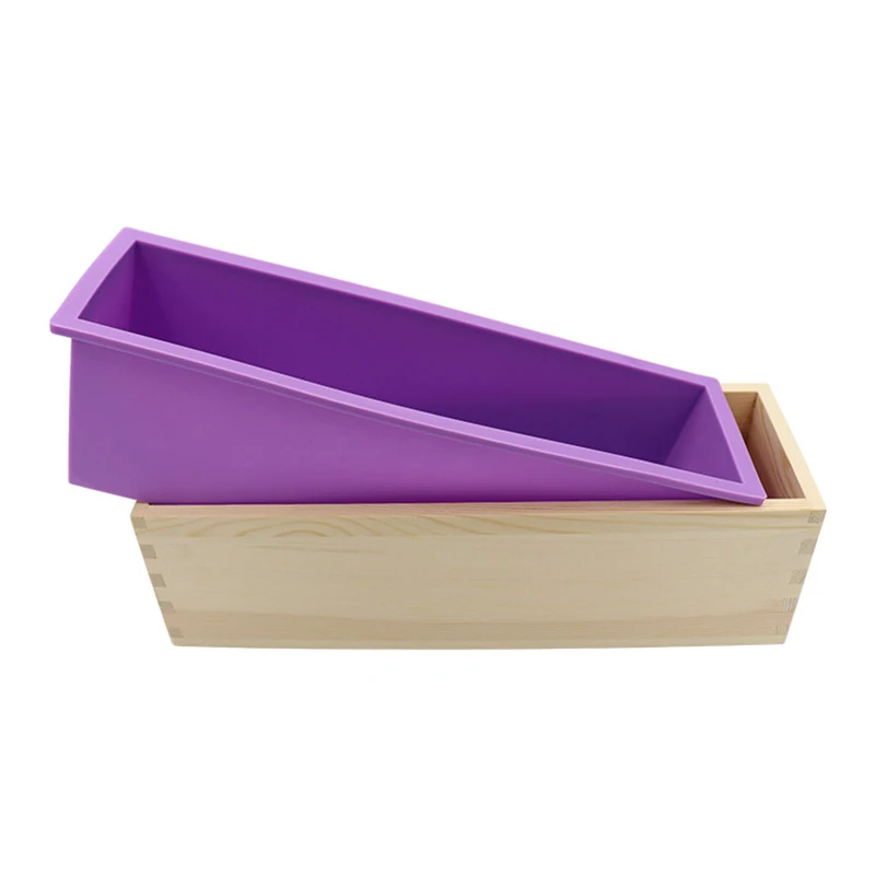 

1200ML Silicone Soap Mold Rectangular Wooden Box With Flexible Liner For DIY Handmade Loaf Mould Soap Mold Soap Making Tools