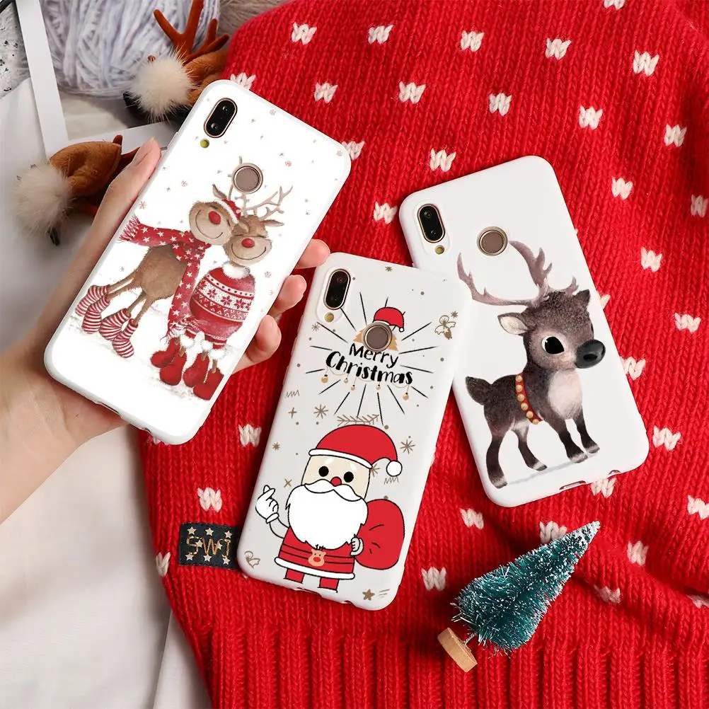 Веселый Рождественский олень мягкий TPU чехол s для huawei Honor 10i 20i 9X 8X 7A P30 P20 P10 Коврики 10 20 30 Pro Lite P Smart чехол