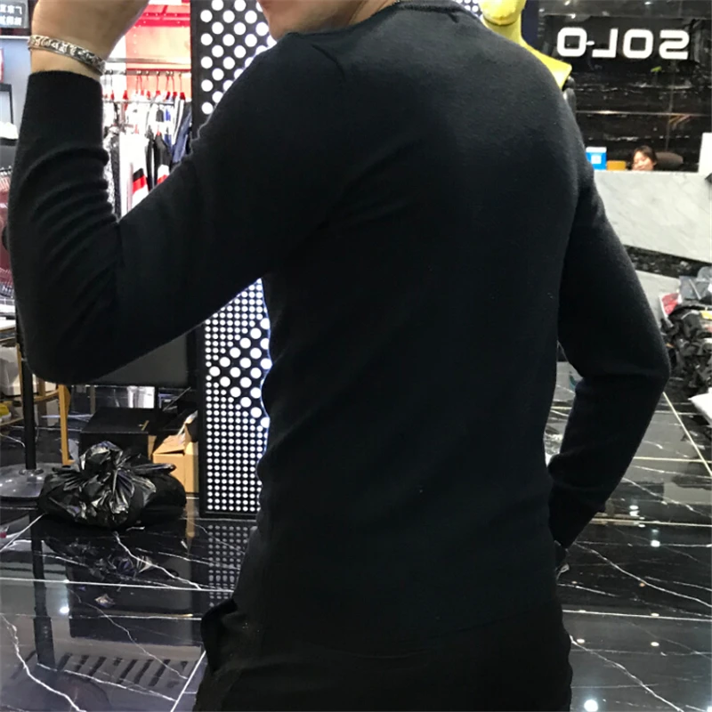 Высококачественный мужской свитер с круглым вырезом Рождественский пуловер на