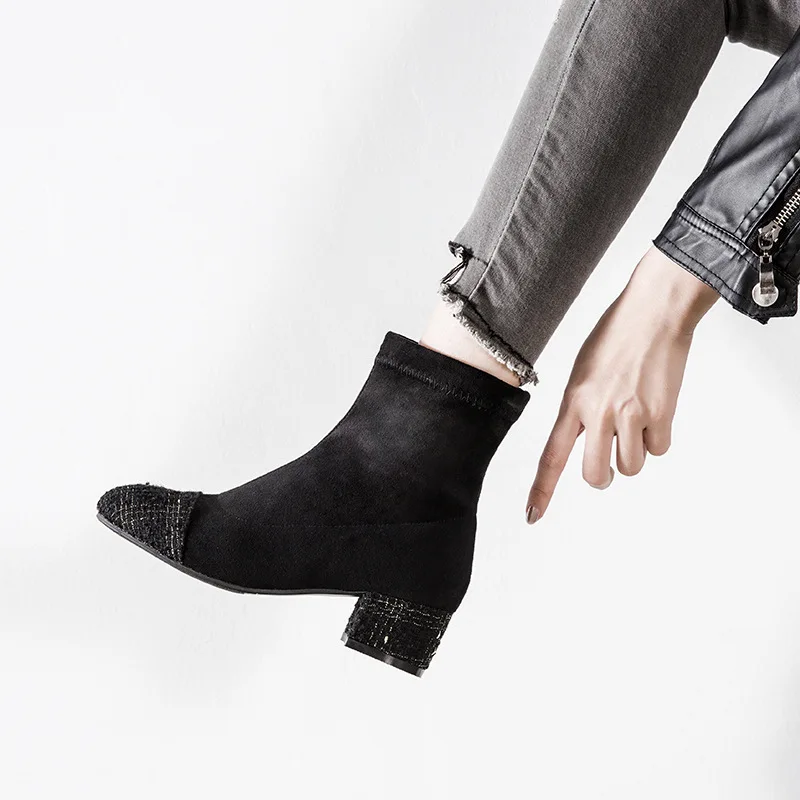 Роскошные Дизайнерские тканевые зимние сапоги с блестками женские пастельные