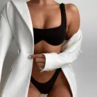 Бикини 2021 женское однотонное бикини комплект купальник из двух частей заполненный бюстгальтер купальник пляжная одежда для купального костюма женский купальник