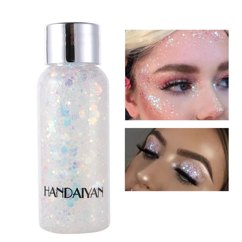 

Holographic Mermaid Glitter Eyeshadow Gel Body Eyes Face Cosmetic Liquid Glitter Pigments Makeup Cream Festival Gems