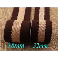 khaki brown stripe soft webbing keychain polyester webbingwebbing key fob webbing lanyard webbing 32mm38mm