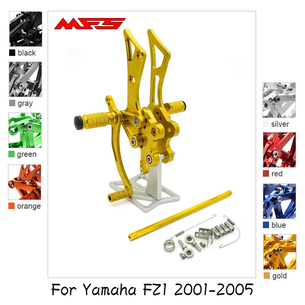 Комплект задних подножек для мотоцикла MFS Регулируемые подножки Yamaha FZ1 FZS1000 Fazer FZ8