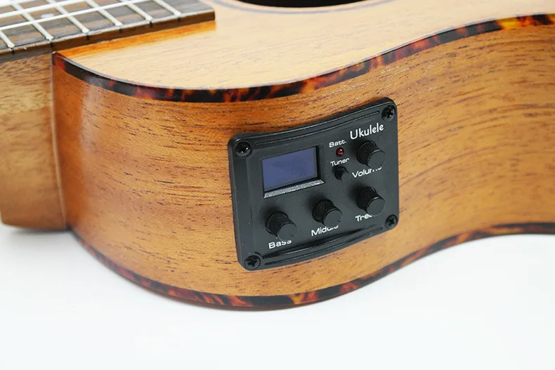 SevenAngel 26 дюймов Электрический Гавайские гитары укулеле топ из твердой древесины