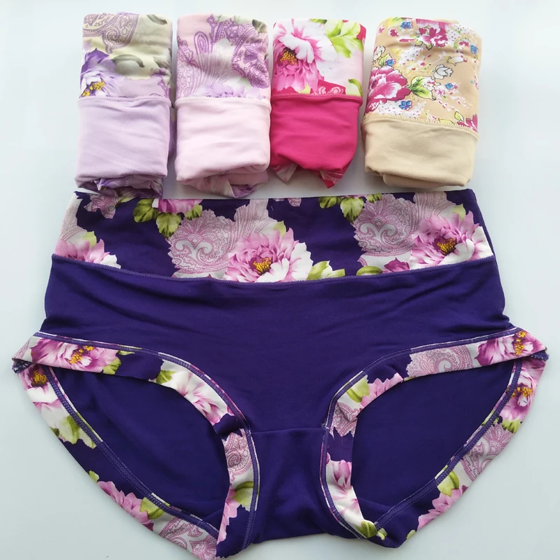 

5Pcs/lot Underwear Women's Panties Cotton Plus Size Panty Printed Briefs Tanga Cute Thong G-String For Women Underwear Calcinhas
