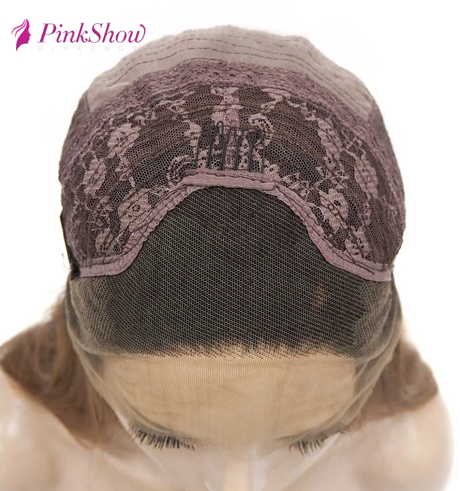 

PINKSHOW Brown Pink Green Wigs Straight Long Synthetic Lace Front Wig Heat Resistant Fiber Glueless Daily Cosplay Wigs For Women