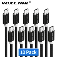 voxlink micro usb 10 pack usb cable 5v 2 4a charging cable data mobile phone cable for samsung s8 9 huaiwei xiaomi mi8 meizu lg