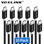 VOXLINK Micro USB 10 шт. в упаковке, USB-кабель 5 в 2,4 А, кабель для зарядки, кабель для передачи данных, для Samsung S8 9 Huaiwei Xiaomi mi8 Meizu LG