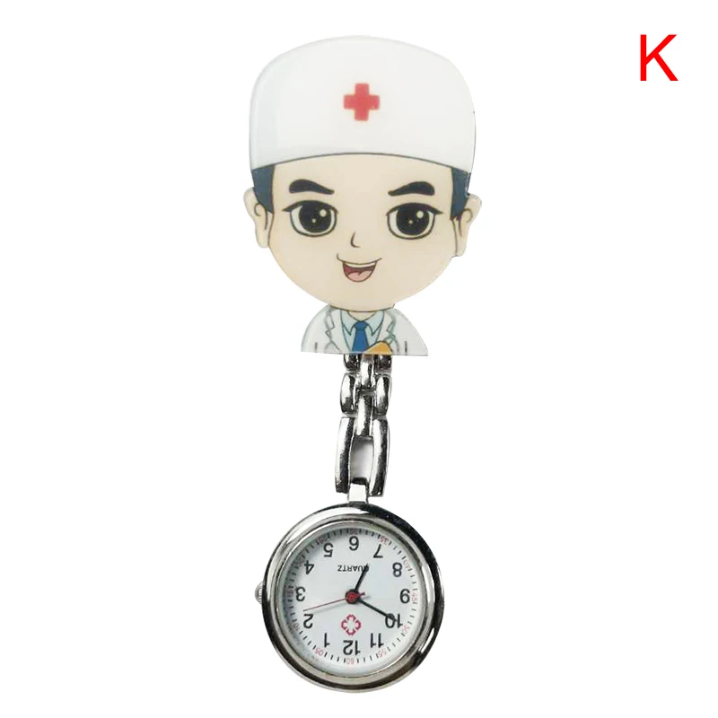 

Cute Nurse Quartz Chest Pocket Watch Cartoon Portable Round Dial Doctor Gift ENDQ