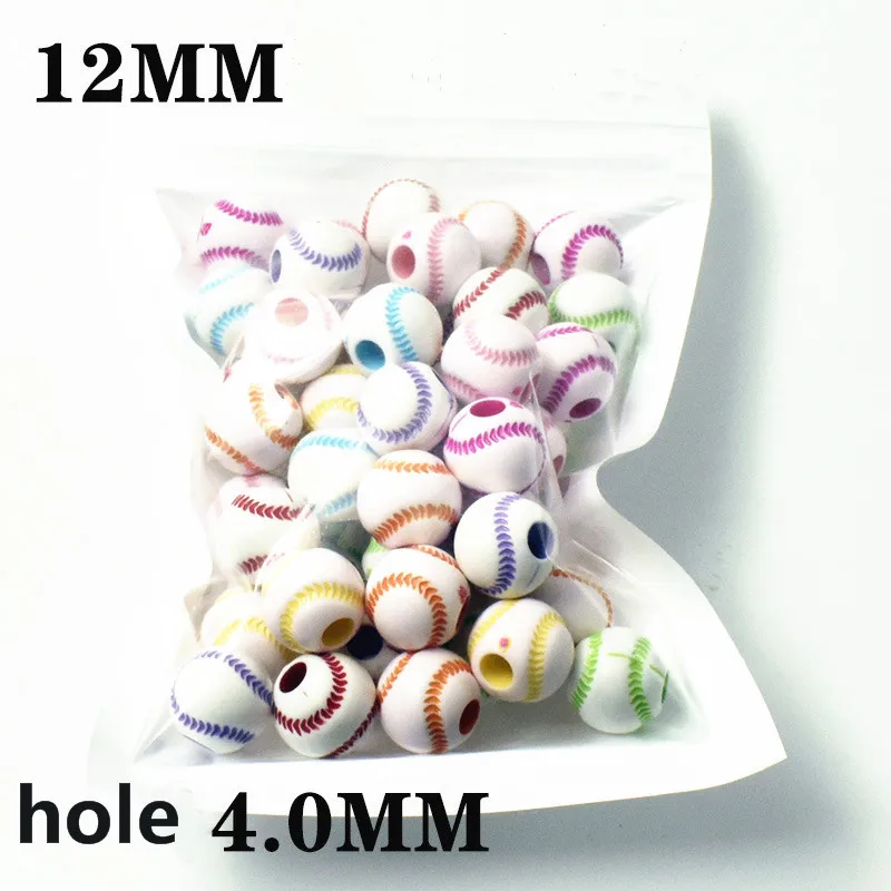 

Акриловые Круглые бусины для теннисного бейсбола, регби, браслет «сделай сам», ожерелье для детей, игрушка, аксессуары для изготовления юве...