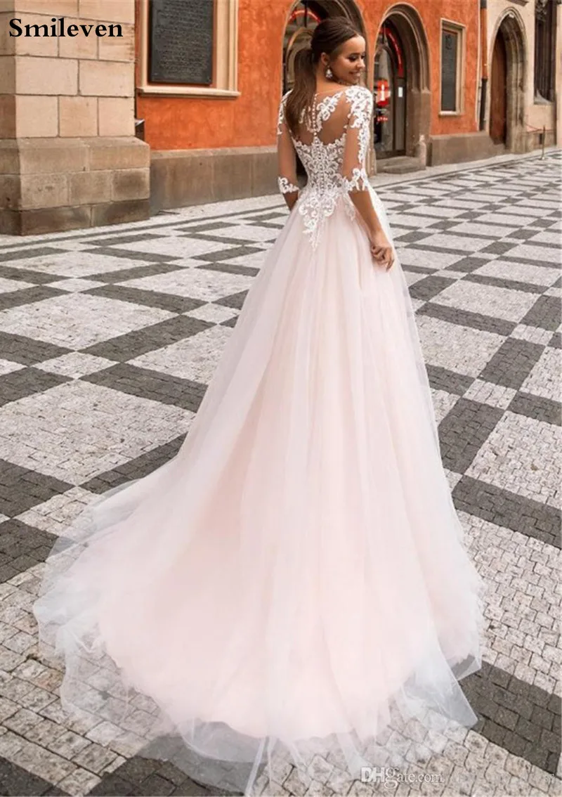 Smileven A Line свадебное платье-бохо Свадебные платья полупальто арабский Vestido De Noiva Свадебные платья Турция Стиль