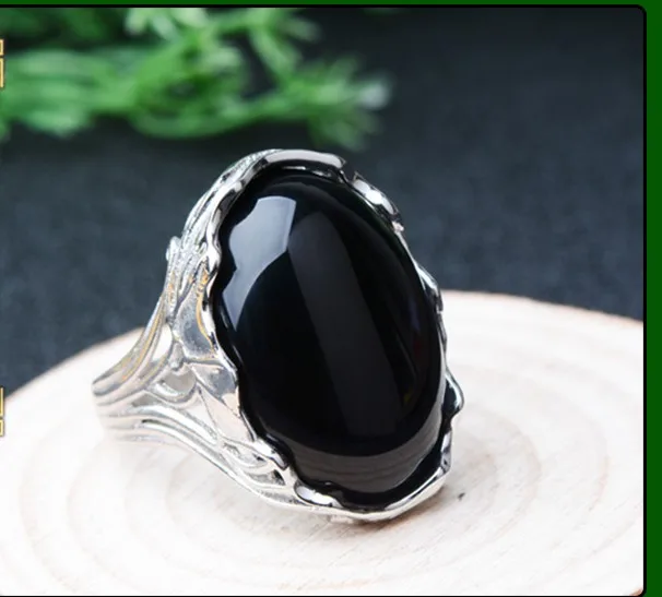 Женское серебряное кольцо Нефритовое Кольцо большого размера 18 мм x 25 с