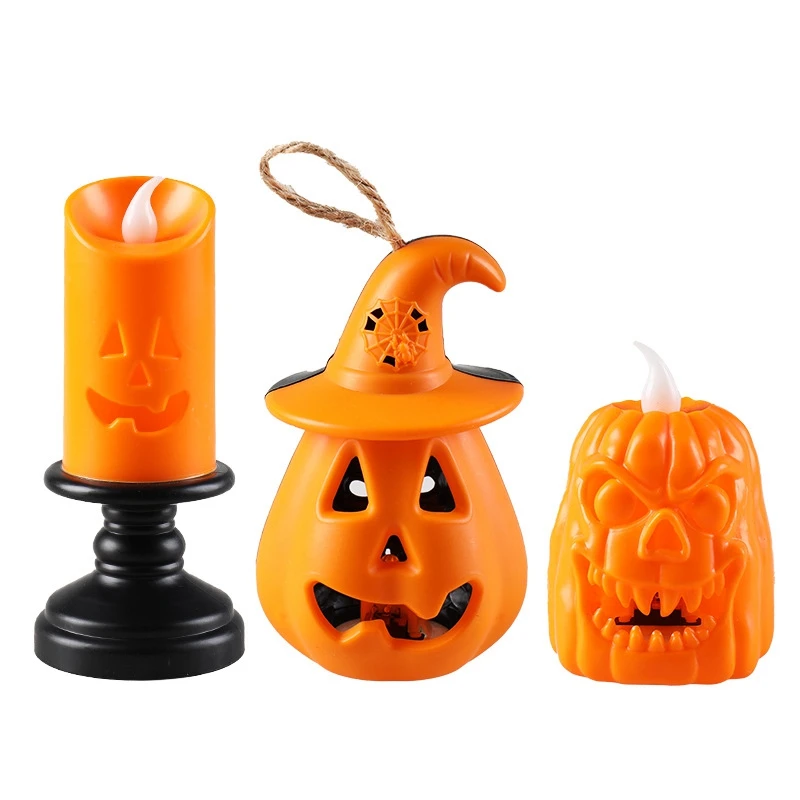 

New Halloween LED Pumpkin Ghost Lantern Halloween Home Decoration DIY Hanging Horror Candle Light Horror Props Children'S Toys