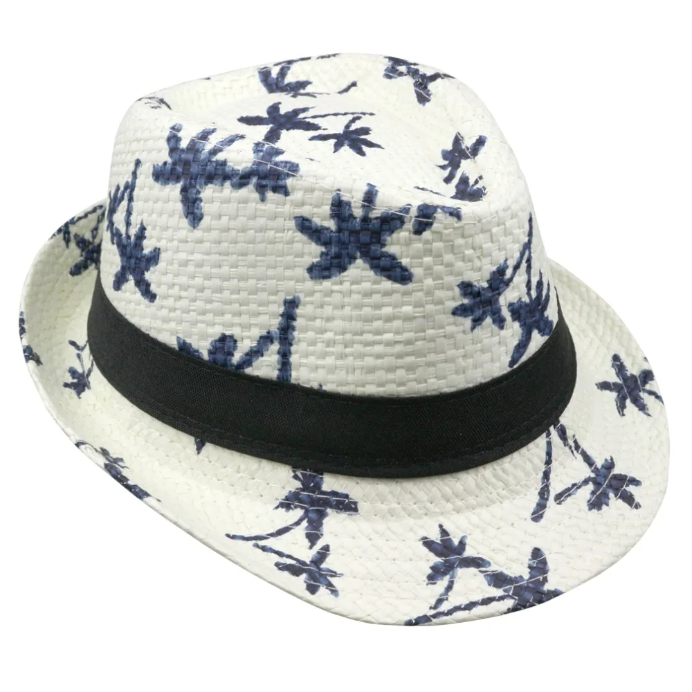 

2018 hot sale Summer straw Sun hat kids beach Sun hat Trilby panama Hat handwork for boy girl Children 4 colour