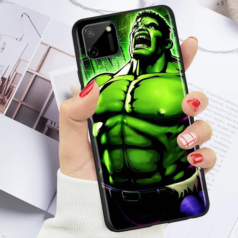 

Marvel Avengers Super Hero Hulk For OPPO Realme 7i 7 6 6S 6i 5 5S 5i 3i Narzo 10 20 Pro Global TPU Silicone Black Phone Case