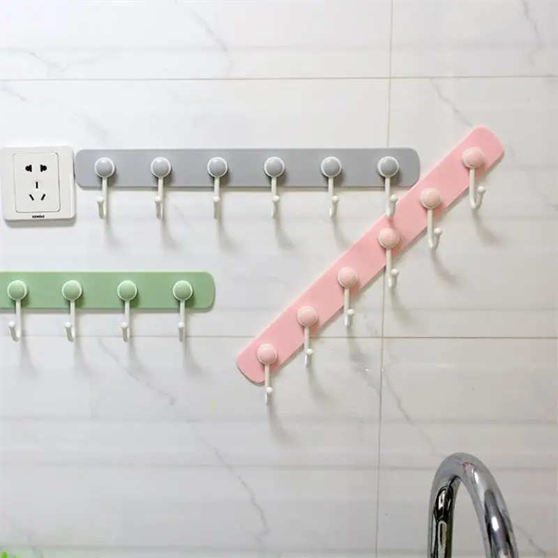Многофункциональный кухонный крюк для хранения держатель 6 крючков настенный