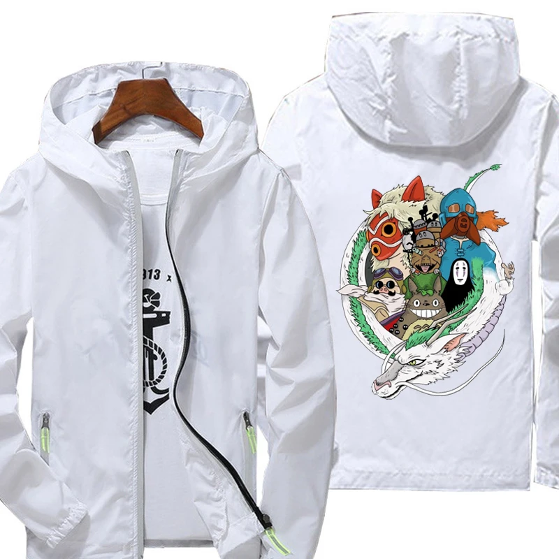 

Men's Spirited Away Tools Zipper Beach Cycling Camping Windbreaker Skin Ultra Light Sports Pilot Hooded Jacket