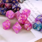 7 шт.компл., Dichromatic D4 D6 D8 D10 D12 D20, многогранные циферблаты, настольные циферблаты PXPF