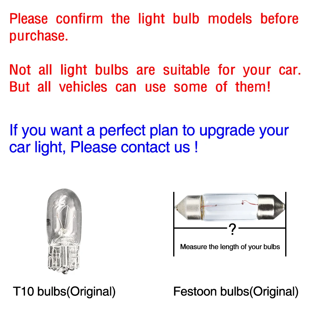 

Xukey Car Side Clearance LED Interior Lights Set Door Map Lamp Signal Cargo DRL Bulbs 12V T10 501 C5W C10W 36mm 41mm CANBUS 3W