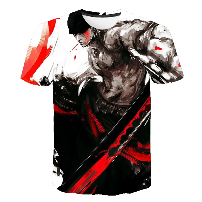 

2021 summer 3DT shirt Luffy straw hat Japanese anime funny T-shirt men and women O-neck black round neck short sleeve XXS-6XL